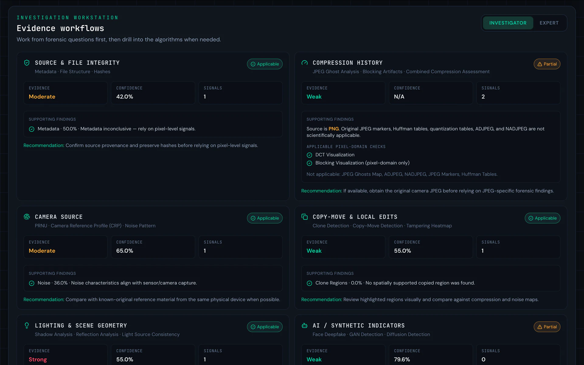 TattvAI evidence-oriented project and investigation workflows