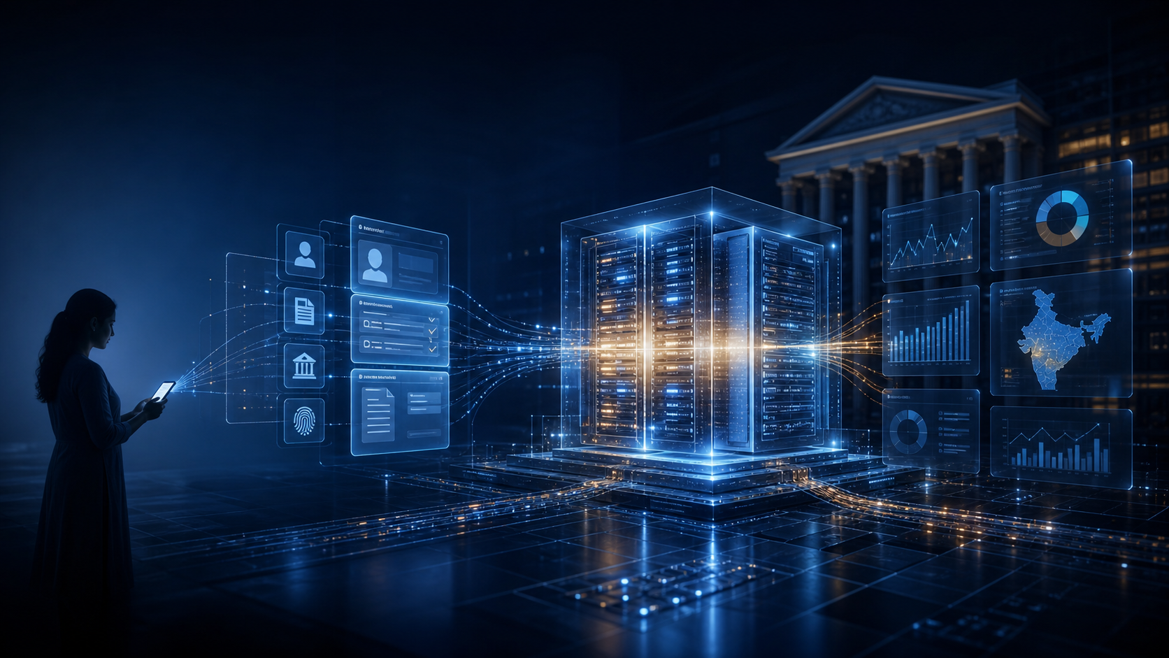 Connected digital lending platform linking borrower onboarding, financial systems and portfolio analytics